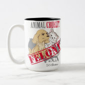 動物虐待は重罪 ツートーンマグカップ (左)