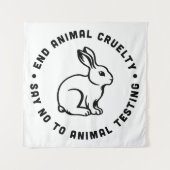 動物虐待を終える動物は動物実験にノーと言う タペストリー (正面)