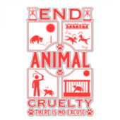 動物虐待を終わらせる シール (正面)