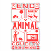 動物虐待を終わらせる シール (正面)