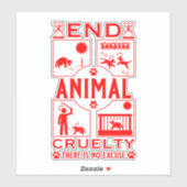 動物虐待を終わらせる シール (シート)