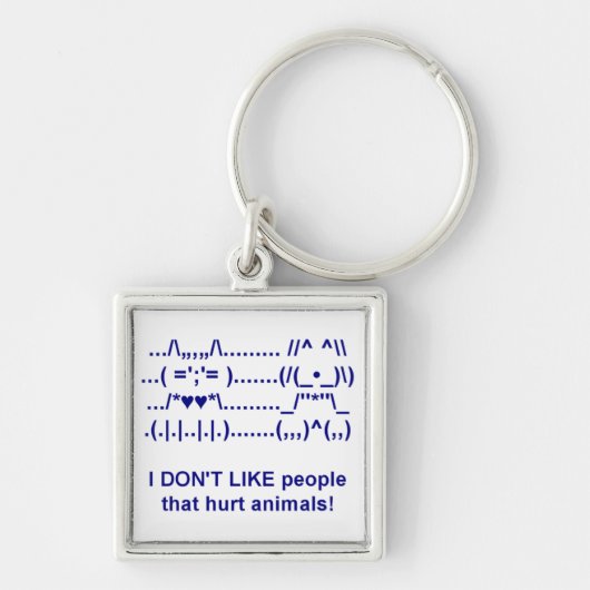 動物虐待ペットドッグキャットキーチェーン キーホルダー (正面)