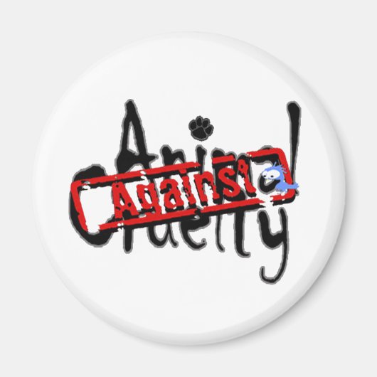 動物虐待マグネットに対して マグネット (正面)