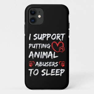 動物虐待者には眠ってもらうべき 犬 猫 iPhone 11 ケース