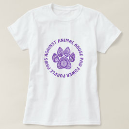 動物虐待認識度用パープルポーパーソナライズされた Tシャツ
