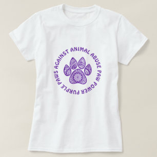 動物虐待認識度用パープルポーパーソナライズされた Tシャツ