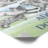 動物虐待「採用、買い物をしない」ペット犬、猫 ポスター (角)