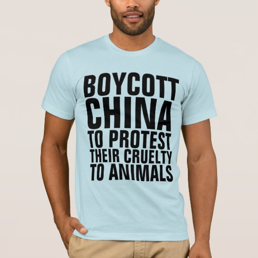 動物虐待Tシャツに抗議するボイコット中国 Tシャツ (正面)