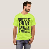 動物虐待Tシャツに抗議するボイコット中国 Tシャツ (正面フル)