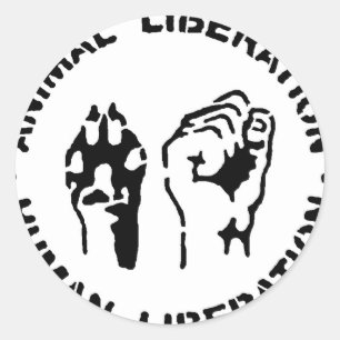 動物解放 – 人間の解放 ラウンドシール
