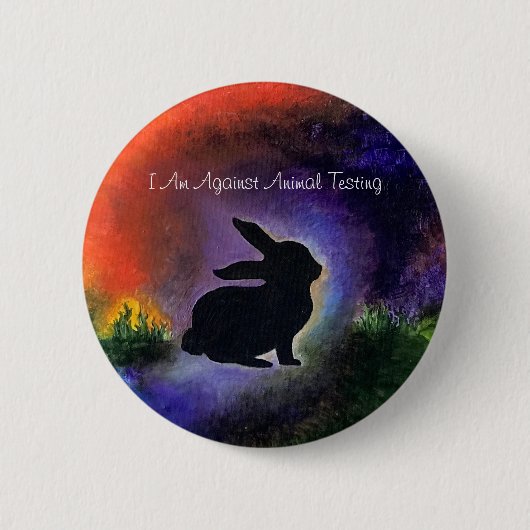 動物試験に対して 缶バッジ (正面)