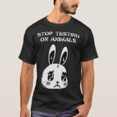 動物試験ストップ終了バイヴィセクション残虐行為フリー Tシャツ (正面)