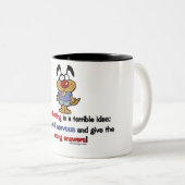 動物試験用ユーモア ツートーンマグカップ (正面右)