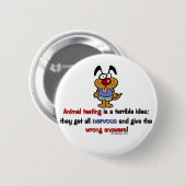 動物試験用ユーモア 缶バッジ (正面&裏面)