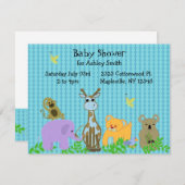 動物赤ちゃんシャワー招待状 招待状 (正面/裏面)