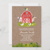 動物農園ベビーシャワー招待状 招待状 (正面)