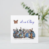 動物農楽団バタフライボーイ赤ちゃんシャワー 招待状 (スタンド正面)