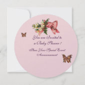 動物農楽団蝶ガール赤ちゃんシャワー 招待状 (裏面)