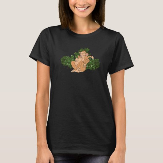 動物野生動物のサルかわいいサル Tシャツ (正面)