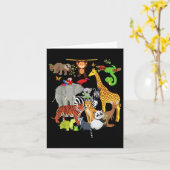 動物野生動物の誕生日パーティー動物園の日26 Ani カード (黄色い花)