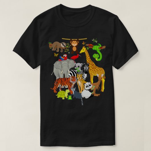 動物野生動物の誕生日パーティー動物園の日26 Ani Tシャツ (デザイン正面)