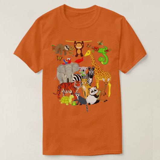 動物野生動物の誕生日パーティー動物園の日26 Ani Tシャツ (デザイン正面)