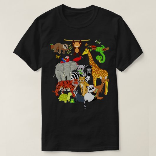 動物野生動物の誕生日パーティー動物園の日26 Ani Tシャツ (デザイン正面)