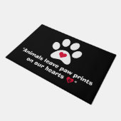 「動物離れの手が私たちのハートに印を…」 ドアマット (アングル)