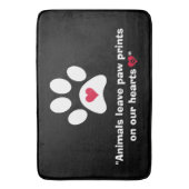 「動物離れの手が私たちのハートに印を…」 バスマット (正面縦)