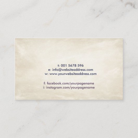 動物霊気ヒーリングウォーターカラーアート 名刺 (裏面)