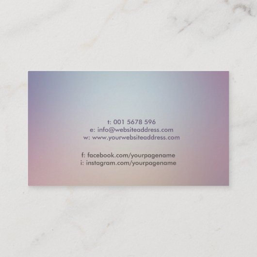 動物霊気ヒーリングウォーターカラーアート 名刺 (裏面)