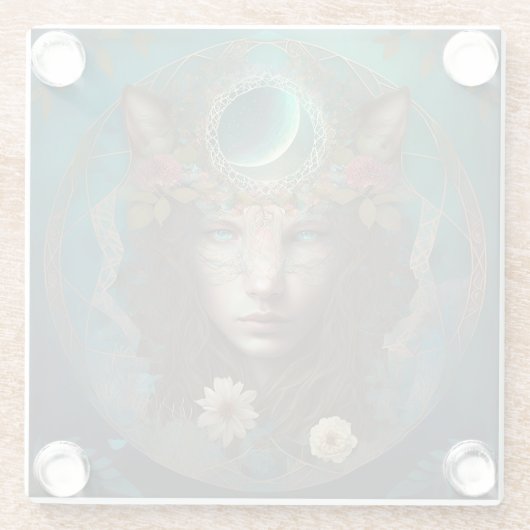 動物霊神秘ファンタジー ガラスコースター (裏面)