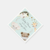 動物顔マスク赤ちゃんシャワーモノグラムナプキン スタンダードカクテルナプキン (角)
