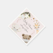 動物顔マスク赤ちゃんシャワーモノグラムナプキン スタンダードカクテルナプキン (角)
