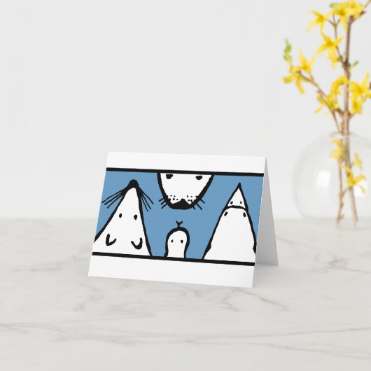 動物顔 カード (黄色い花)