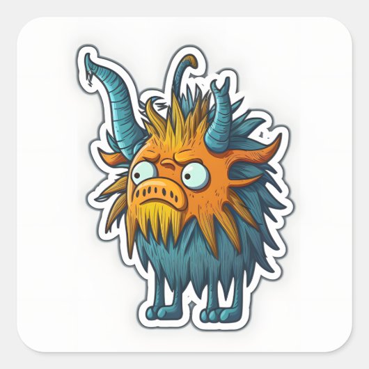 動物風変わりのシール スクエアシール (正面)