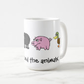 動物食べ物を与え達に時間を!仮想農家 コーヒーマグカップ (正面右)