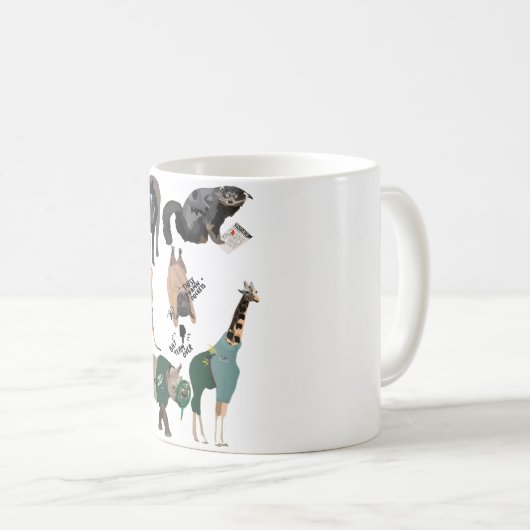動物飼育員としての動物 コーヒーマグカップ (正面右)