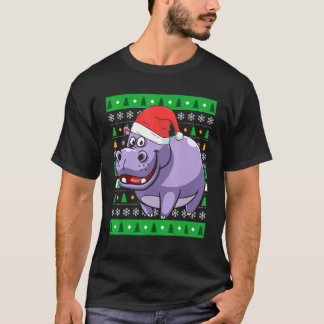 動物飼育員エジプト動物ヒッポ醜いクリスマス Tシャツ