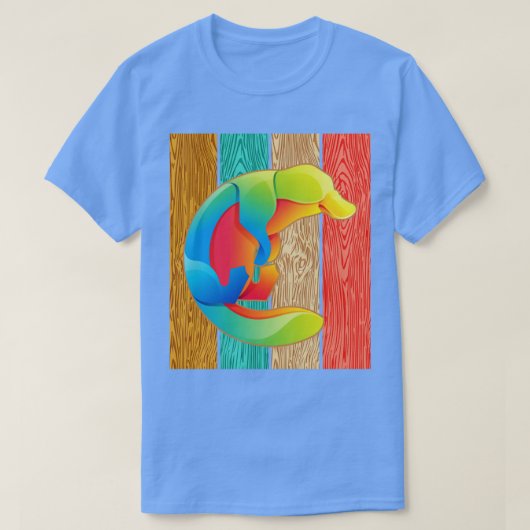 動物飼育員オーストラリア動物カモノハシ Tシャツ (デザイン正面)