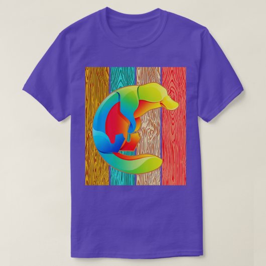 動物飼育員オーストラリア動物カモノハシ Tシャツ (デザイン正面)