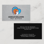 動物飼養業 |犬の猫のハートロゴ 名刺 (正面/裏面)