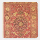 動物飾の戦いの場面を持つ敷物 スクエアシール (正面)