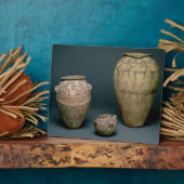 動物飾の様々なフリーズの花瓶 フォトプラーク (側面)