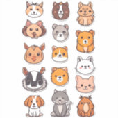 動物魅力的のパルのステッカー シール (正面)