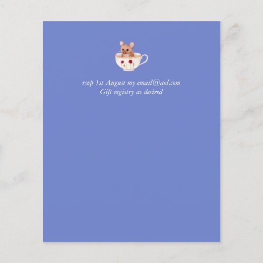 動物魔法茶パーティー赤ちゃんシャワー予算 (裏面)