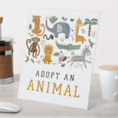 動物2頭の野生のサファリ誕生日を採用する 台座サイン (インサイチュ)