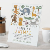 動物2頭の野生のサファリ誕生日を採用する 台座サイン (インサイチュ)