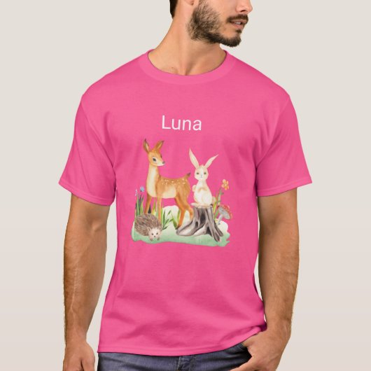動物 うさぎ ハリネズミ ルナ フレンズ Tシャツ (正面)