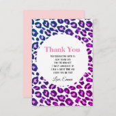 動物，アニマルプリント，ヒョウ，チーター感謝していユー サンキューカード (正面/裏面)